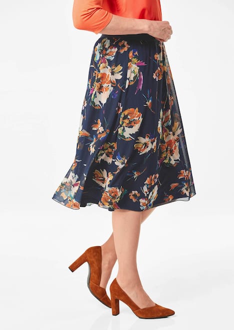 GOLDNER Rok van mesh Mesh rok met bloemenprint