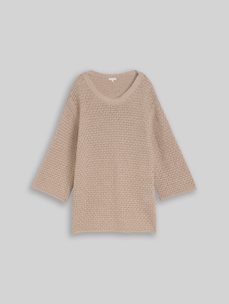 Loose Fit Strickpullover mit Lochmuster