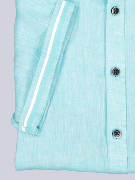 engbers Herren Kurzarm-Hemd aus Leinen , Mint