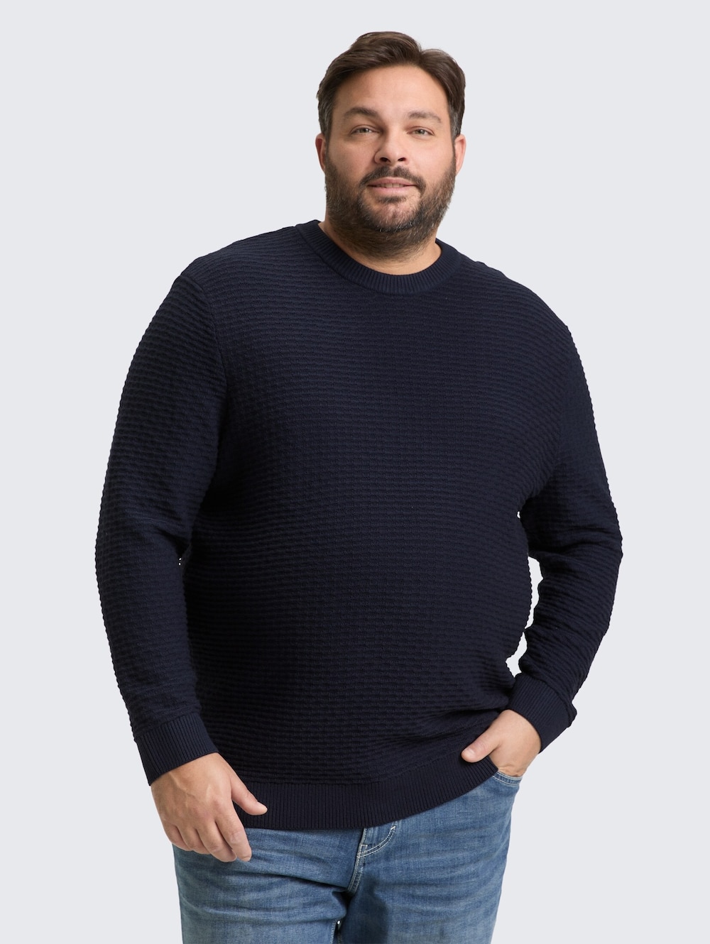 Tom Tailor Men PLUS Pullover & Strickjacken Plus Size - Strickpullover mit Rundhalsausschnitt