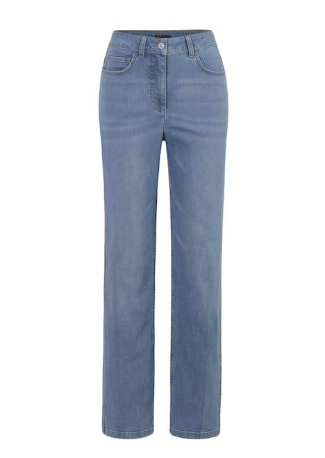 Denim jeans met wijde pijpen
