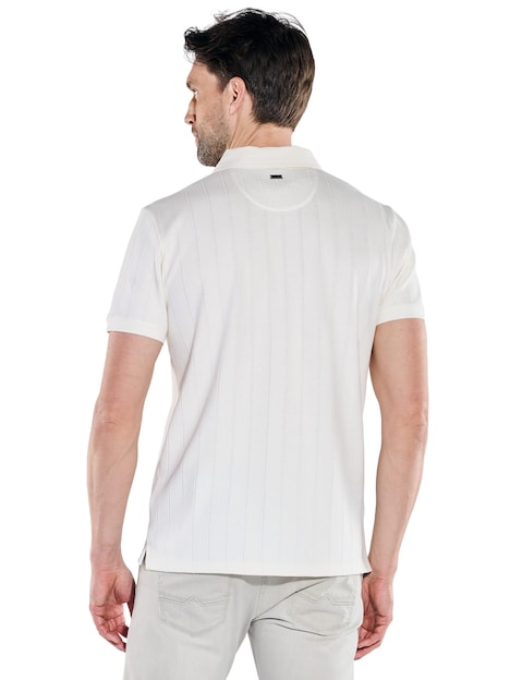Herren Poloshirt mit Knopfleiste , Reinweiss