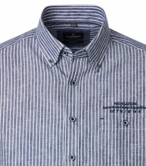 Leinenhemd kurzarm gestreift Casual Fit
