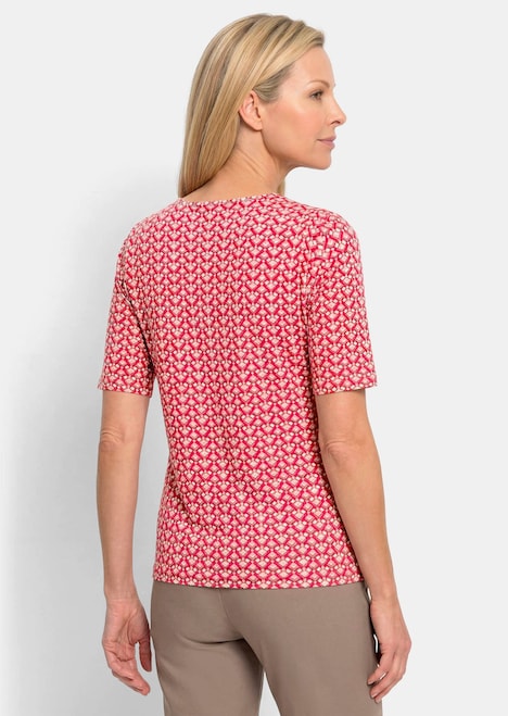 Jersey shirt met minimalistisch ruitpatroon