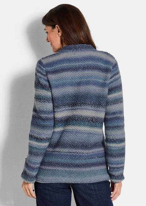 Multicolor Woll-Jacke mit Stehkragen