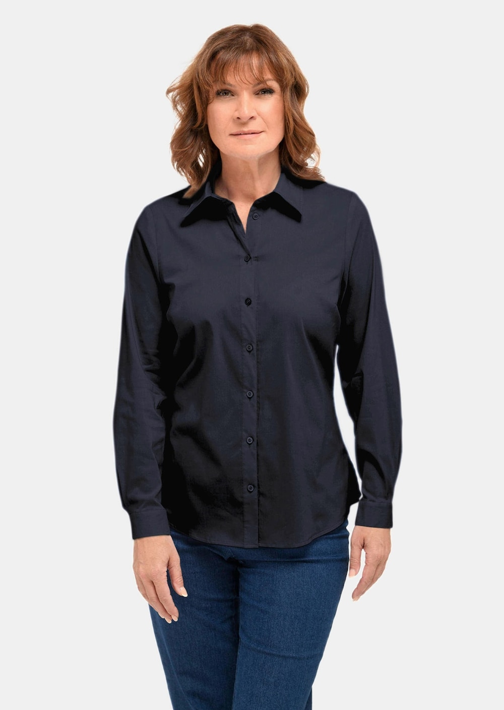 Basic blouse met overhemdkraag