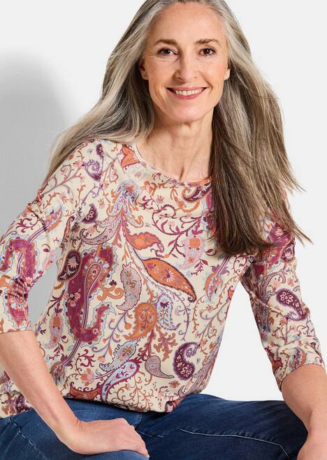 Florales Jerseyshirt mit Paisley-Muster