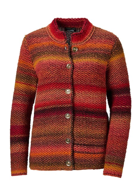 Multicolor Woll-Jacke mit Stehkragen