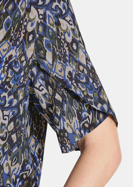 Elegantes Halbarm Blusenshirt, Druck