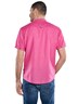 Herren Kurzarm-Hemd mit Leinenanteil , Pink