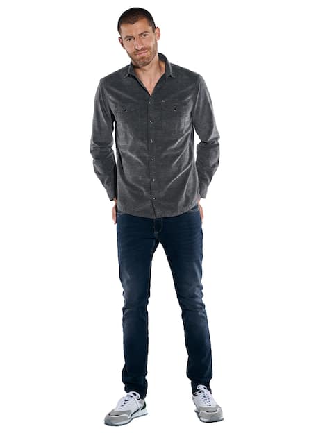 engbers Herren Langarm-Hemd uni , Schwarz