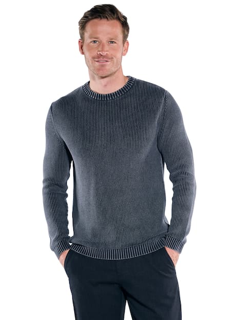 engbers Herren Pulllover strukturiert , Saphirblau