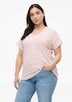Gestreiftes Jersey-T-Shirt mit V-Ausschnitt