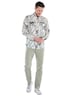 Herren Hemd mit tropischem Muster , Khaki