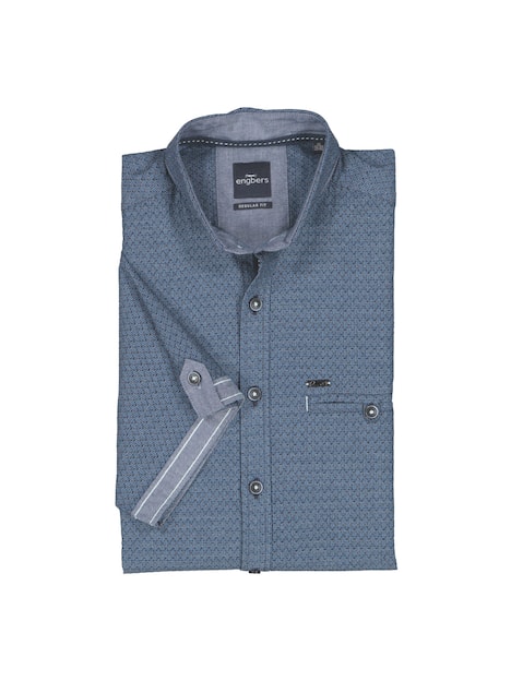 engbers Herren Kurzarm-Hemd gemustert , Brilliantblau