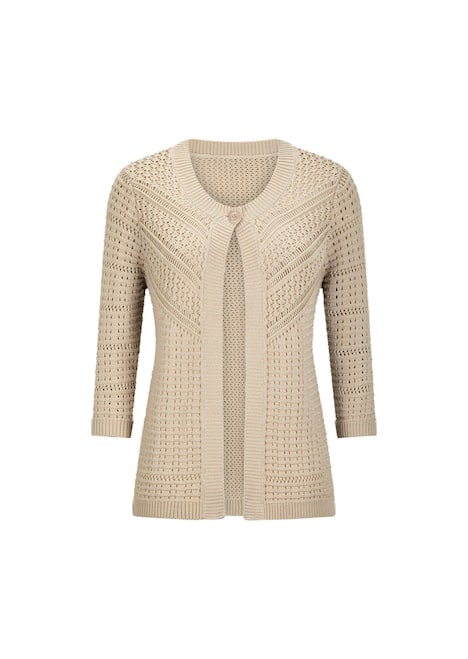 Elegante Strickjacke mit Rippenblende