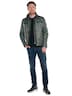 Herren Lederjacke aus Lammleder mit abnehmbarer Blende , Oliv