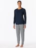 Schiesser Damen Pyjama Casual Essentials - nachtblau