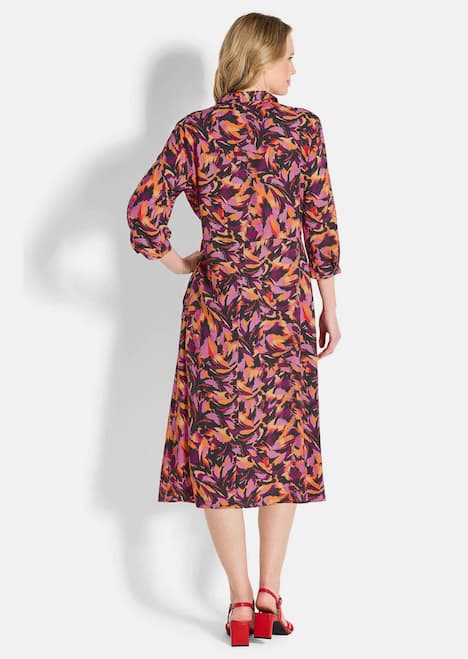 GOLDNER Jurk met print Jurk met overhemdkraag van pure viscose