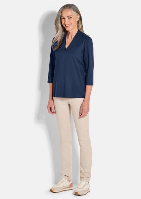 Elegantes Basic-Shirt mit V-Ausschnitt