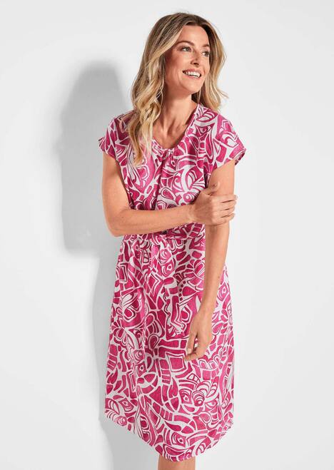 Leinenkleid Ethno, Halbarm