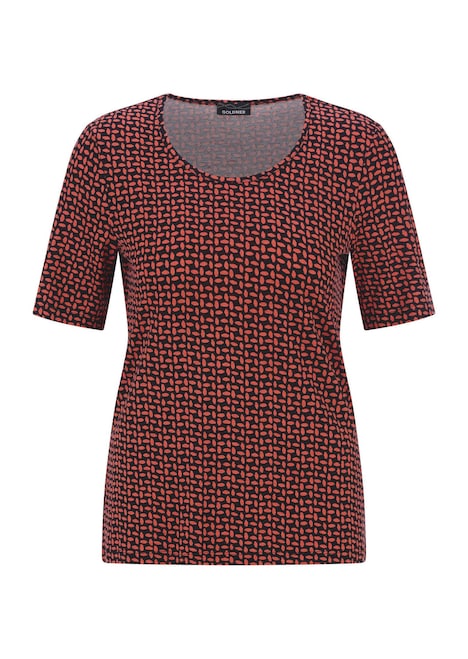 Viskoseshirt mit geometrischem Minimal Print