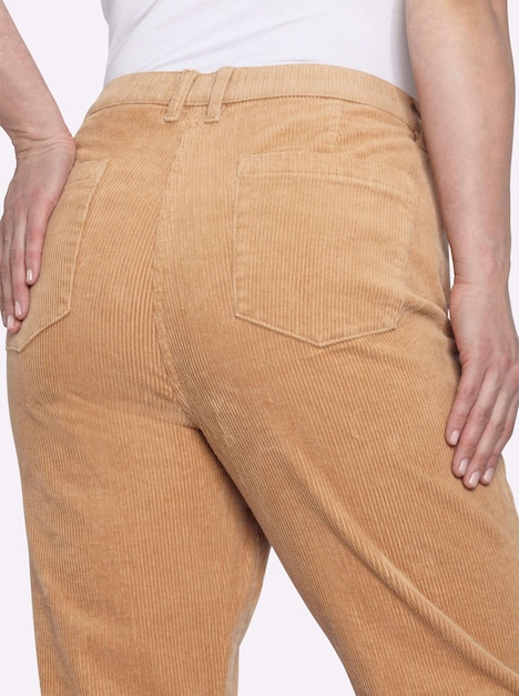 Cord-Hose Cordhose mit schmalem Bein normal Elastische Einsätze