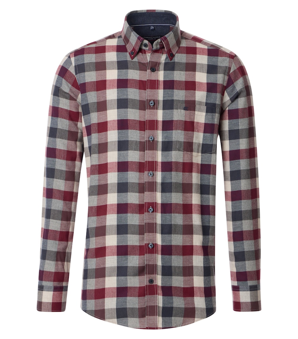 Flanellhemd kariert Casual Fit