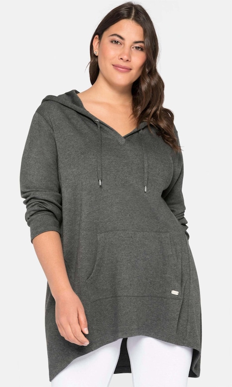 Longshirt Langarm Uni Mit Kapuze