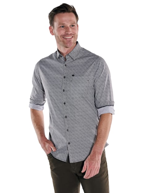 engbers Herren Langarm-Hemd gemustert , Hellbraun