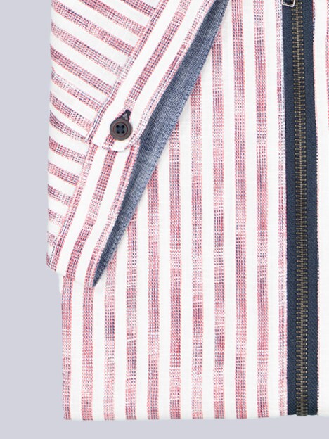 Herren Kurzarm-Hemd strukturiert , Rot