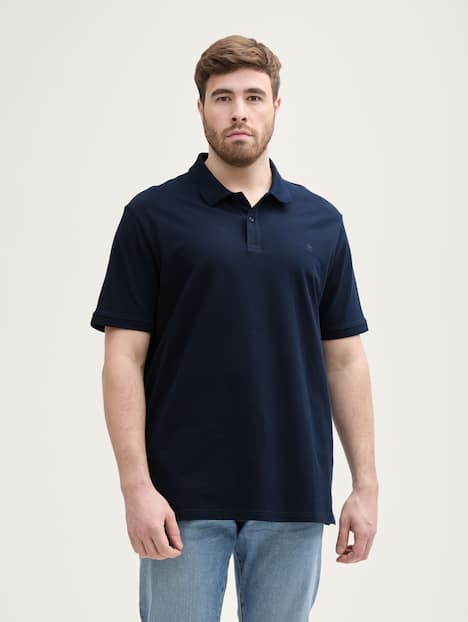 Tom Tailor Men PLUS Poloshirts Plus Size - Piqué Poloshirt mit Logo-Stickerei