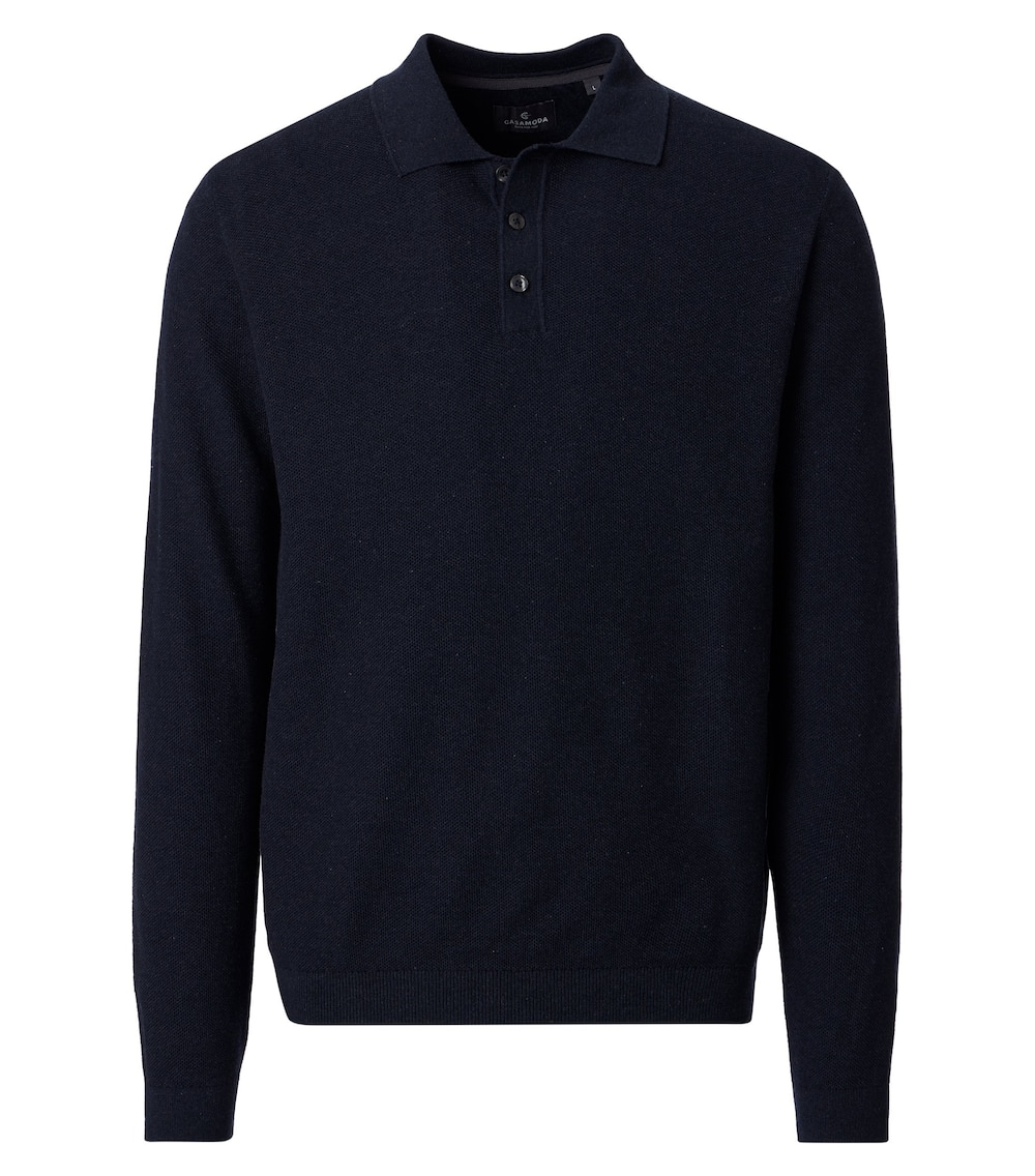 Polo-Shirt Langarm uni