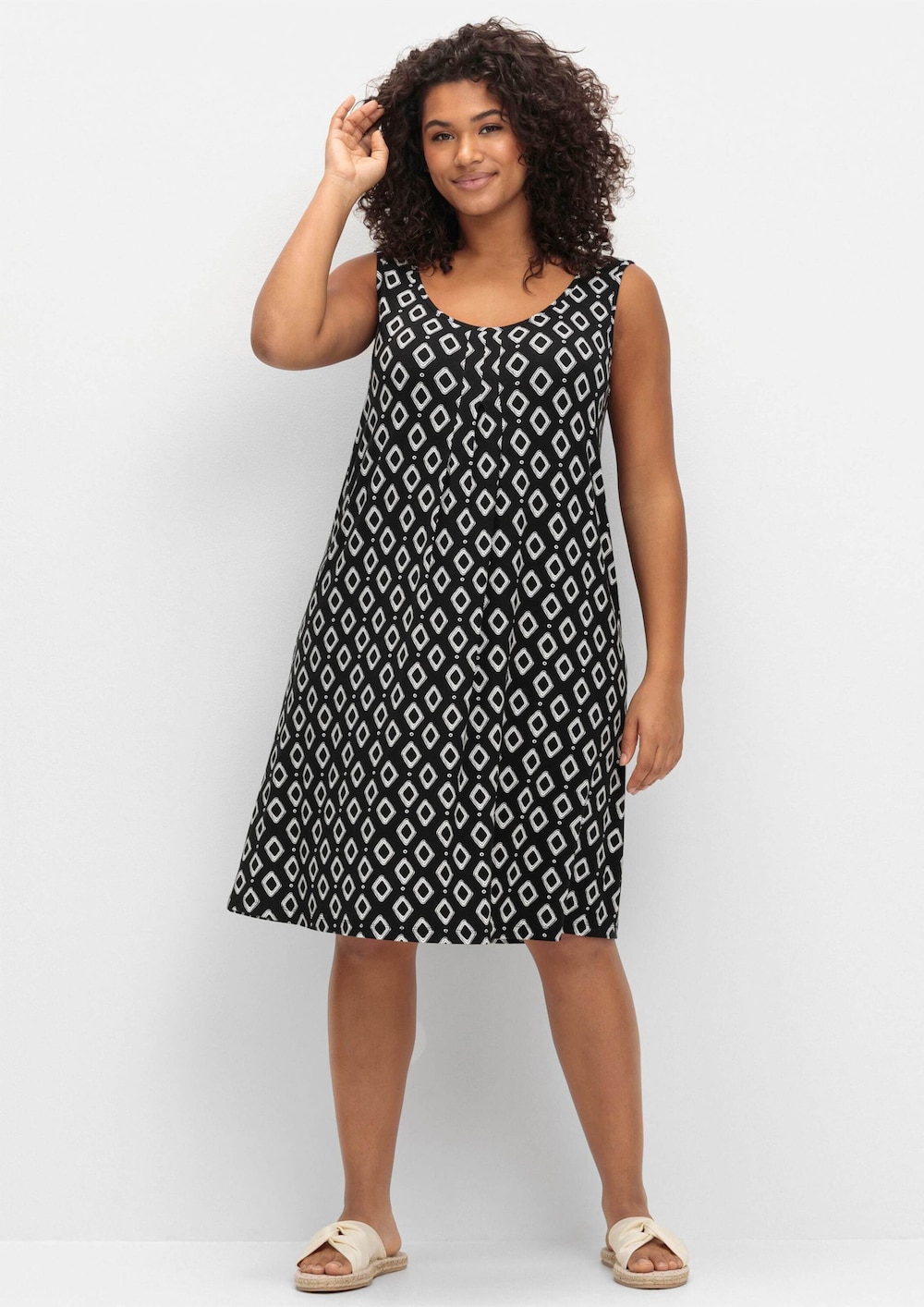 Strandkleid Ärmellos Sonstiges Muster Ohne Kragen