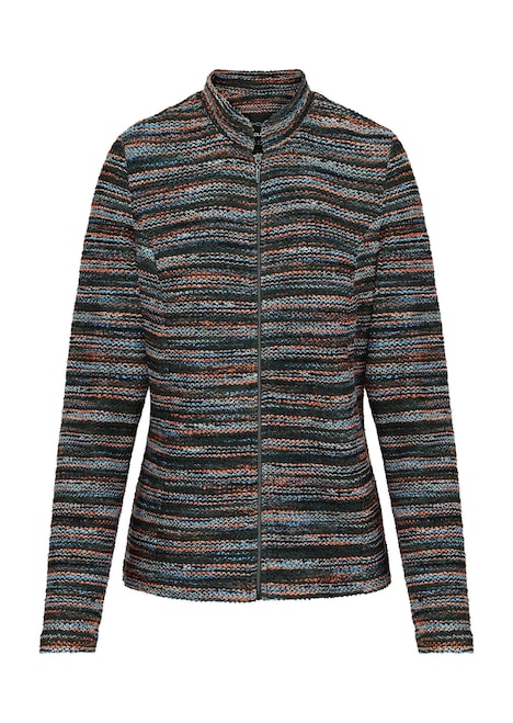Streifenjacke mit Stehkragen