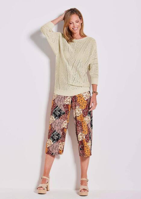 Weißer Halbarmpullover