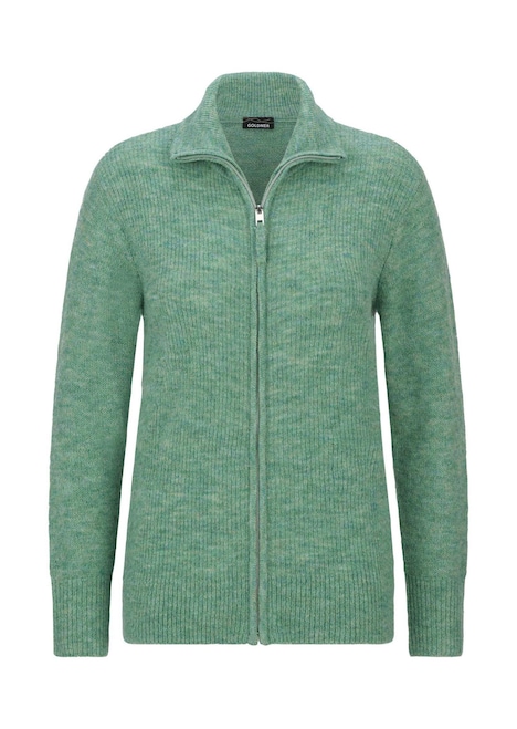 Melange-Cardigan mit Reißverschluss