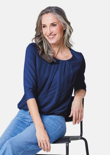 GOLDNER Blouseshirt Verzorgd shirt in elegante blouselook