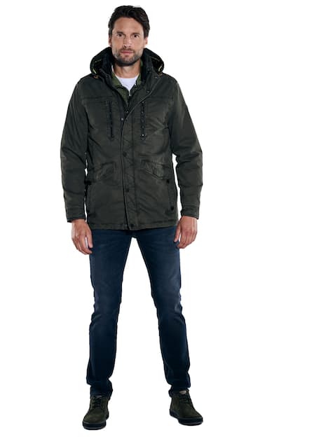 engbers Herren Baumwoll-Jacke regular , Dunkelgruen