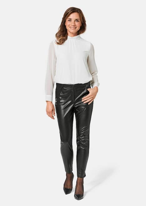 GOLDNER Broek Broek in leerlook