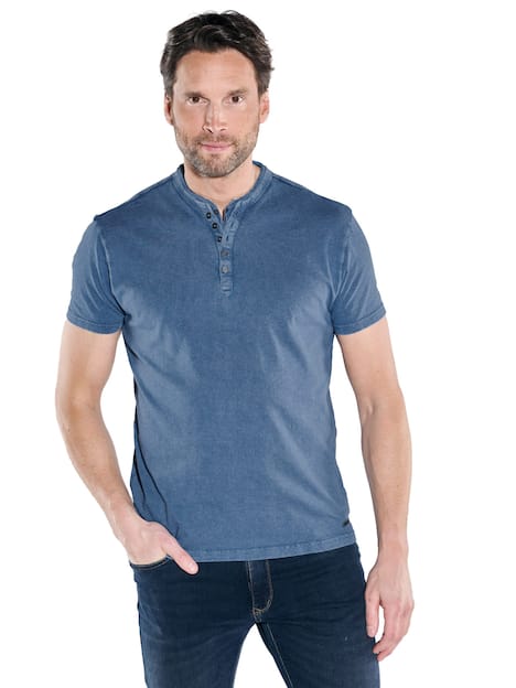 engbers Herren Henley T-Shirt , Brilliantblau