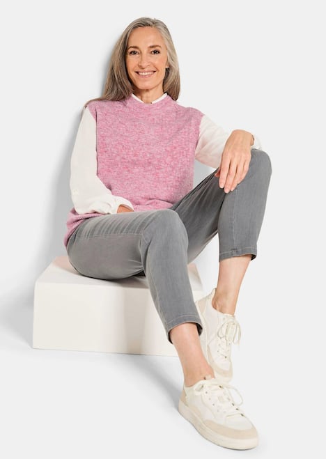 Edler Rippstrick Pullunder, Stehkragen