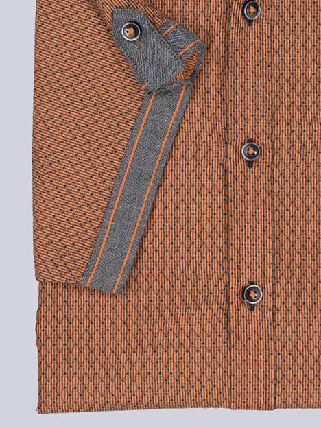 engbers Herren Kurzarm-Hemd strukturiert , Orange