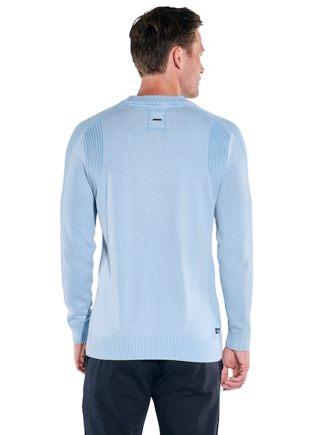 Herren Strickpullover aus edler Baumwolle , Hellblau