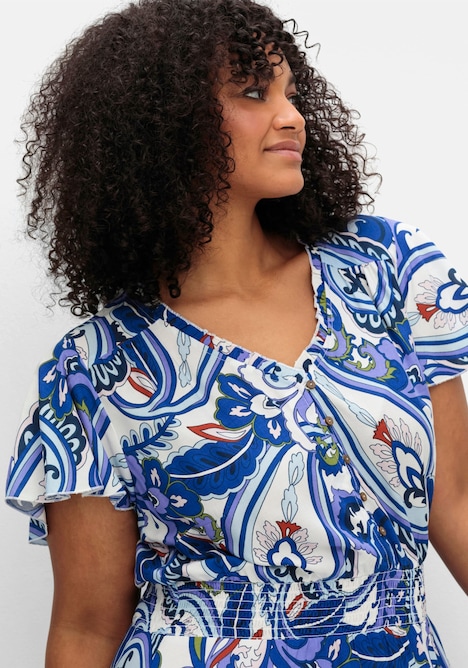 Druckkleid Kurzarm Sonstiges Muster