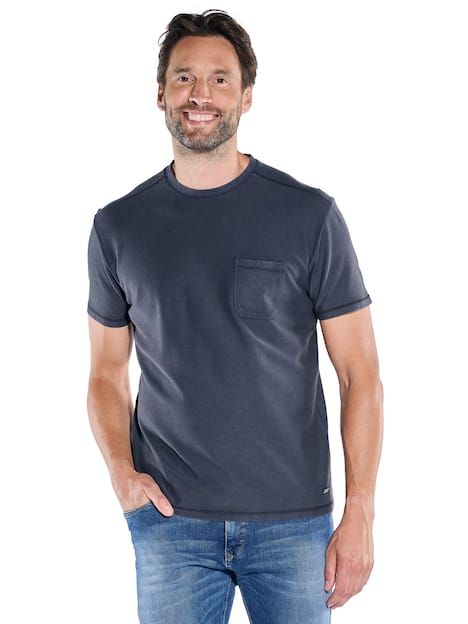 engbers Herren T-Shirt strukturiert , Saphirblau