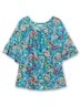 Tunika 3/4-Arm Blumen Ohne Kragen