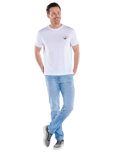 Herren T-Shirt mit Rückenprint , Reinweiss