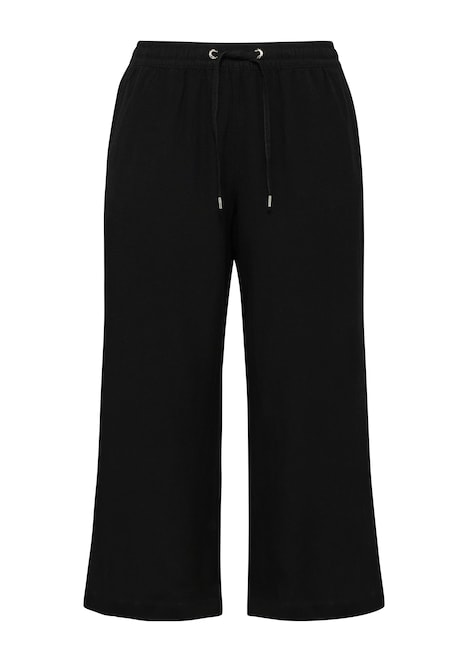Leinenmix Hose mit weitem Bein