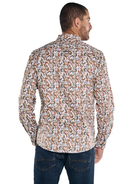 engbers Herren Langarm-Hemd gemustert , Orange